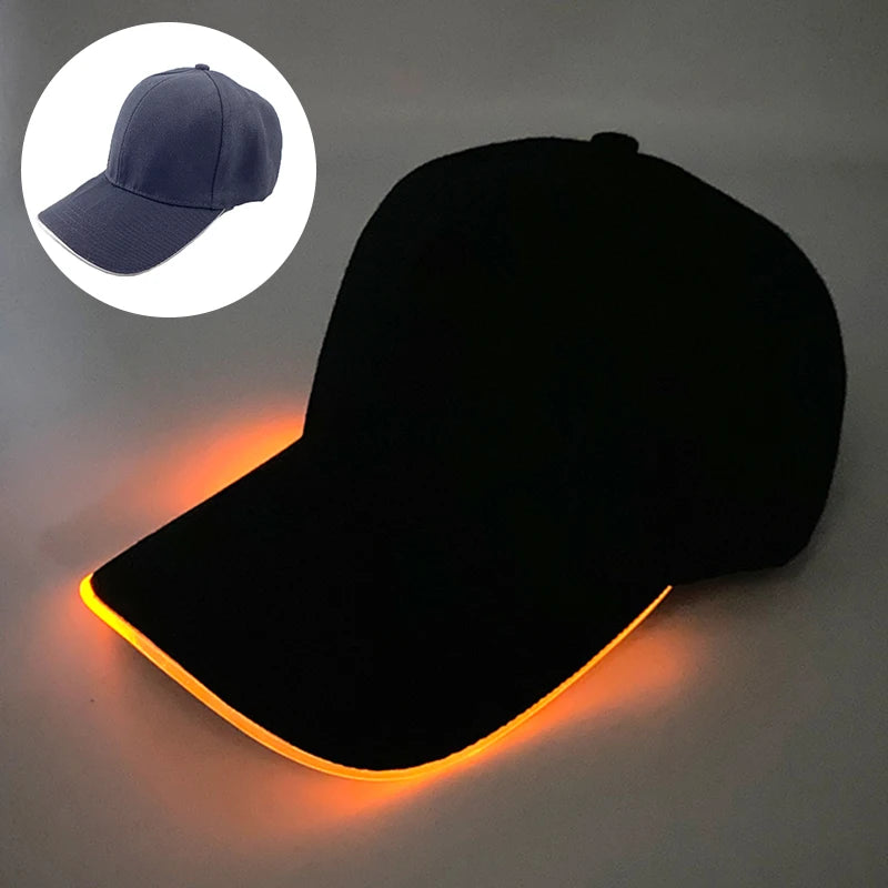 LED EL Wire Baseball Cap | Light-Up Rave Festival Hat