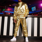 Men's Metallic Tracksuit Set | Zip Jacket & Pants | Stage