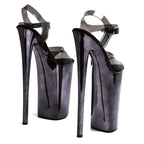 10-Inch Electroplated Platform Sandals - Ankle Strap Dance Heels