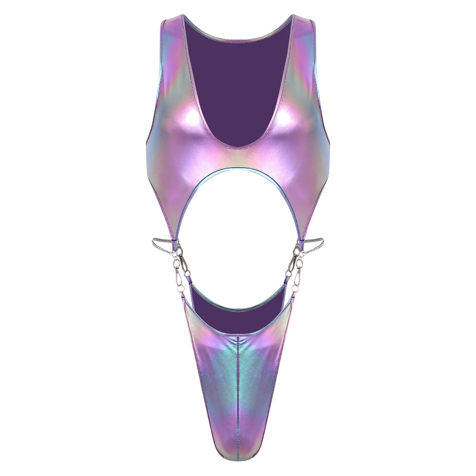 Men's Metallic Cutout Bodysuit Monokini | 2 Colors