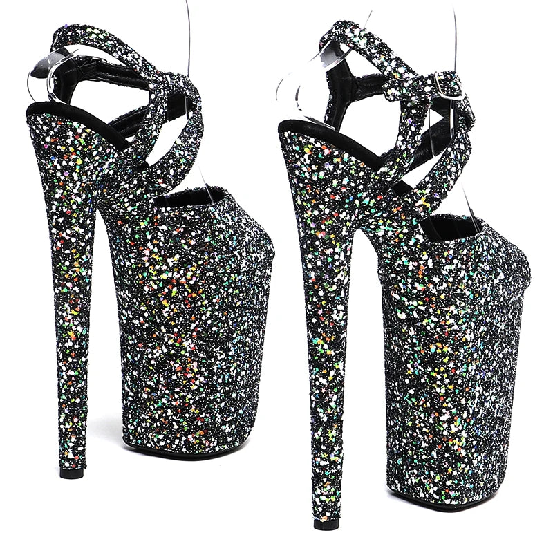 Glitter 9-Inch Platform Pole Dance Sandals