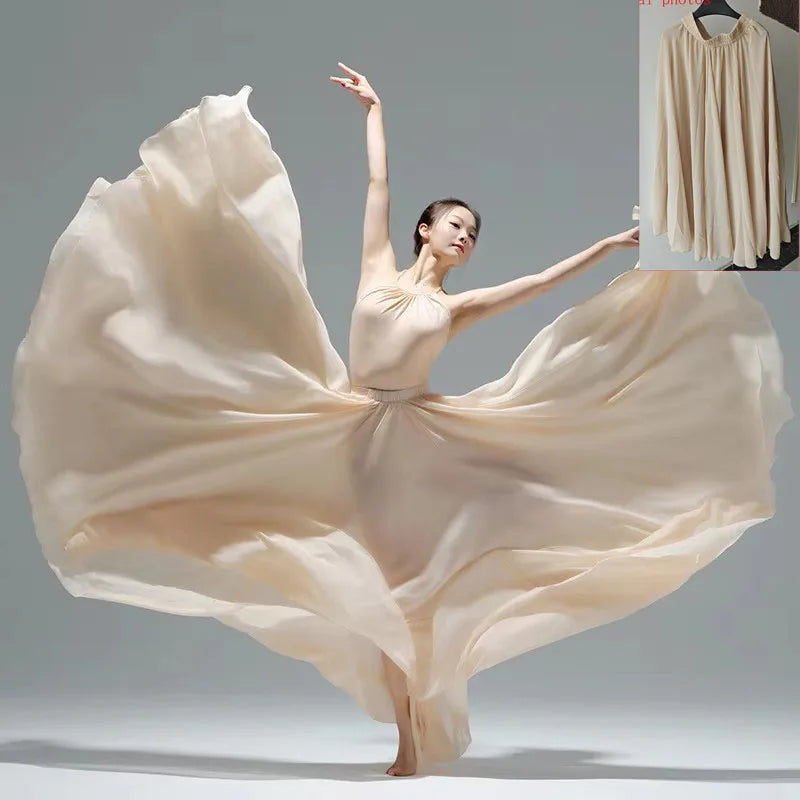 720° Full-Circle Chiffon Dance Skirt | Ballet & Latin | 5 Colours