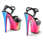 7-Inch Platform Heels with Ankle Strap - Patent Finish Sandals