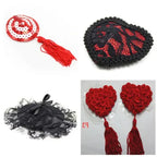 Lace Heart & Round Pasties with Tassels | Nipple Covers