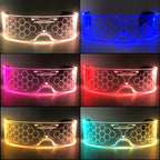 LED Acrylic Visor Glasses | 12-Mode Light-Up Rave Eyewear