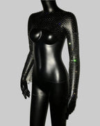 Diamond Fishnet Mesh Top - Sheer Long Sleeve Cover Up