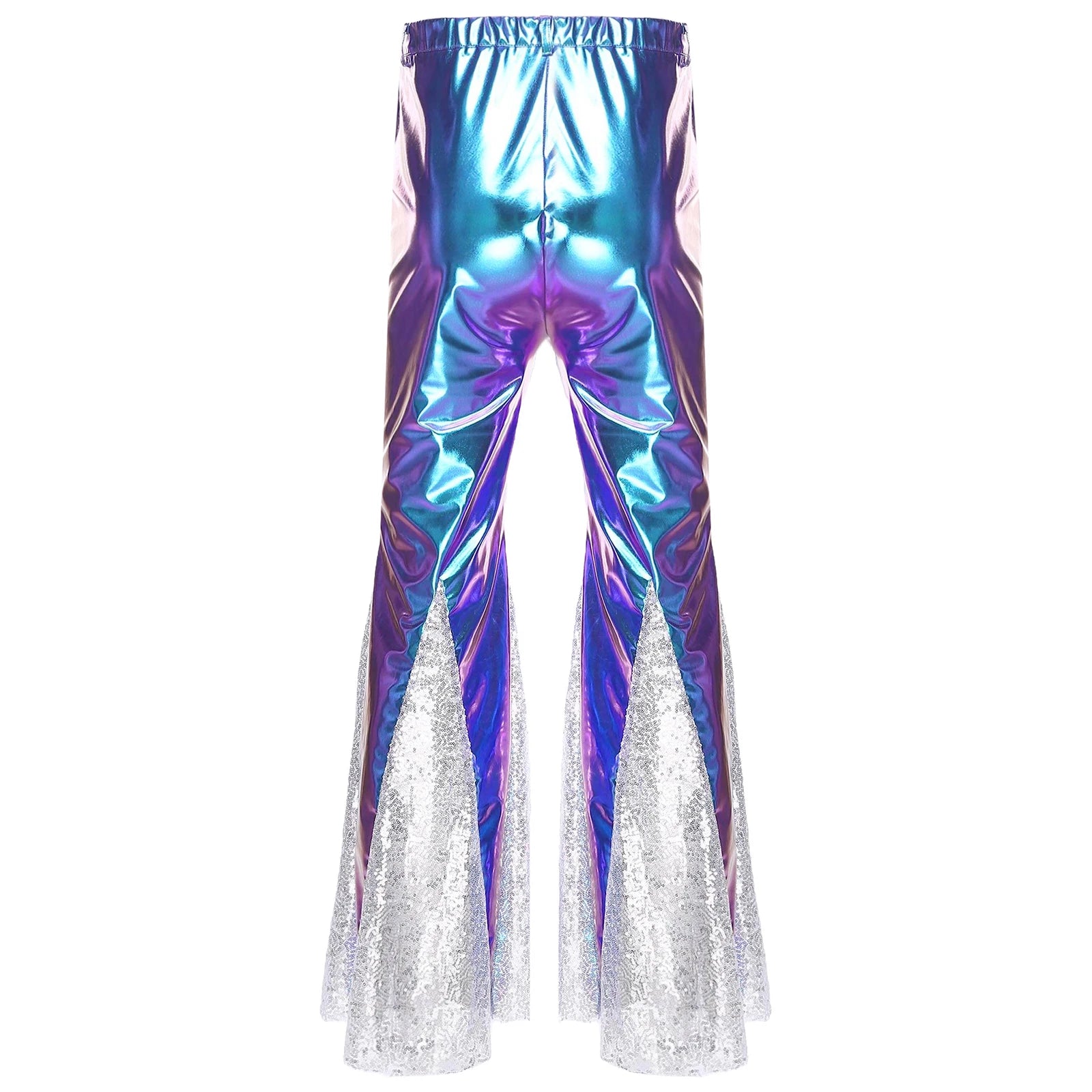 Men's Metallic Bell-Bottom Flare Pants | 70s Disco