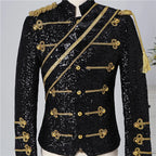 Men's Stage Jacket | Military-Inspired Gold Trim