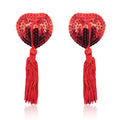 Sequin Heart Pasties with Tassels | Nipple Covers