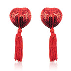 Sequin Heart Pasties with Tassels | Nipple Covers