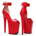 20CM Platform Sandals - Matte Finish High Heel Pole Dance Shoes