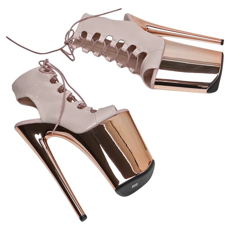 9-Inch Patent Ankle Boots - High Heel Performance Boots