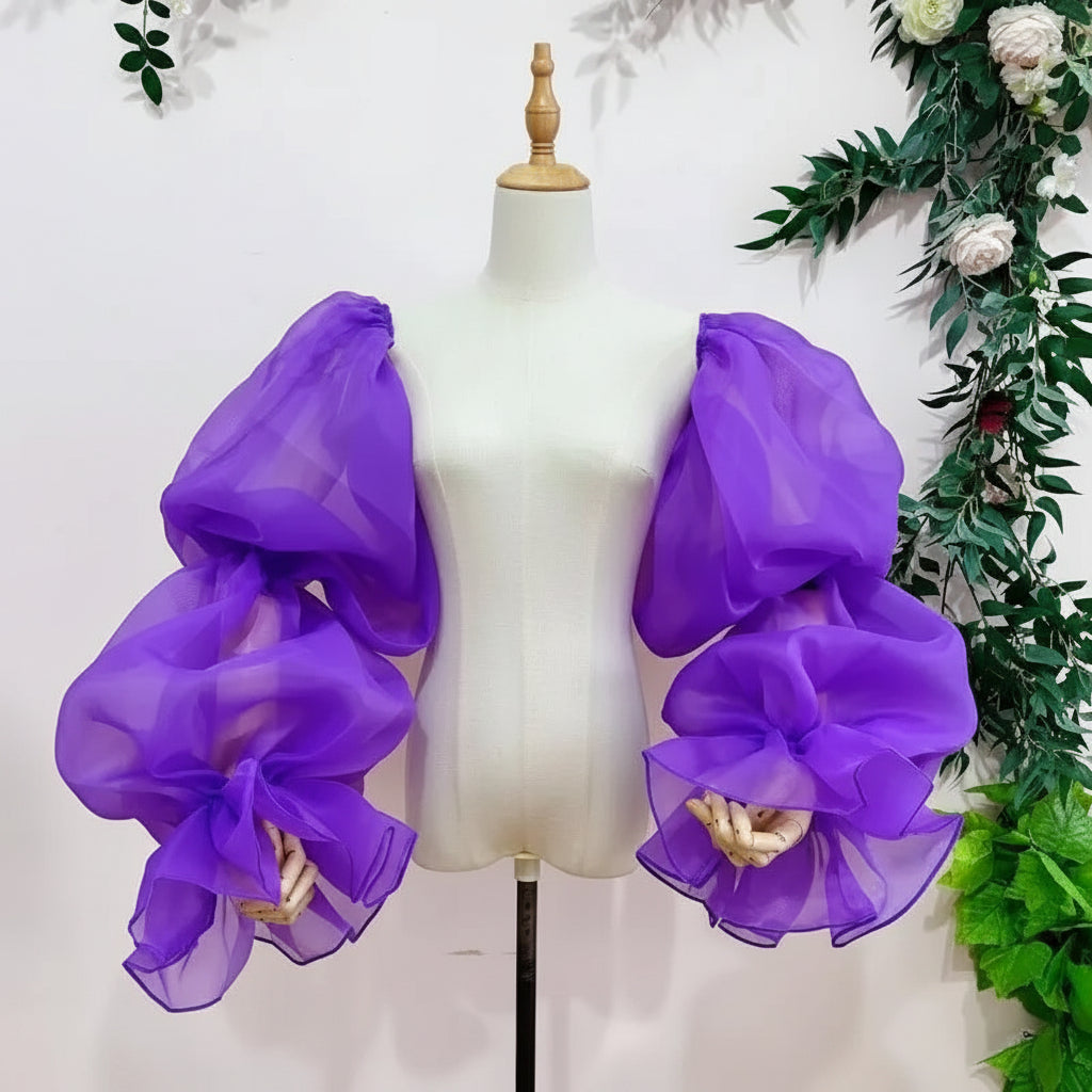 Puffy Organza Detachable Sleeves | Pageant & Bridal Accessory