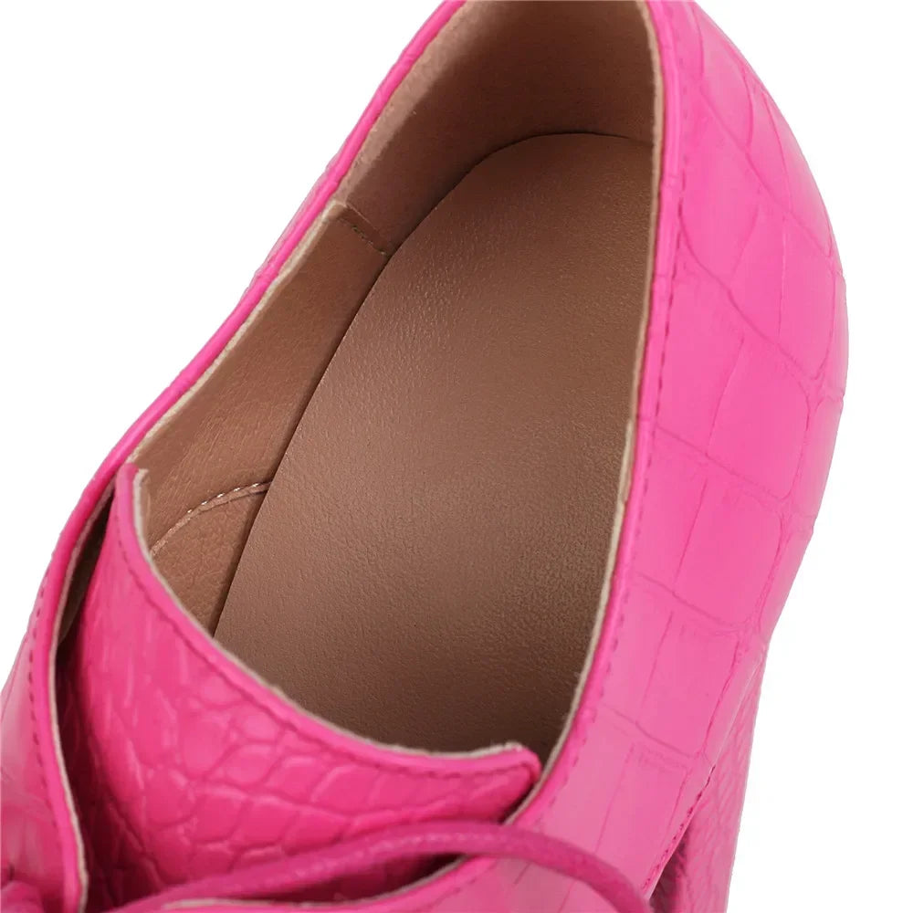 Platform Derby Heels | Croc-Effect | 14.5cm