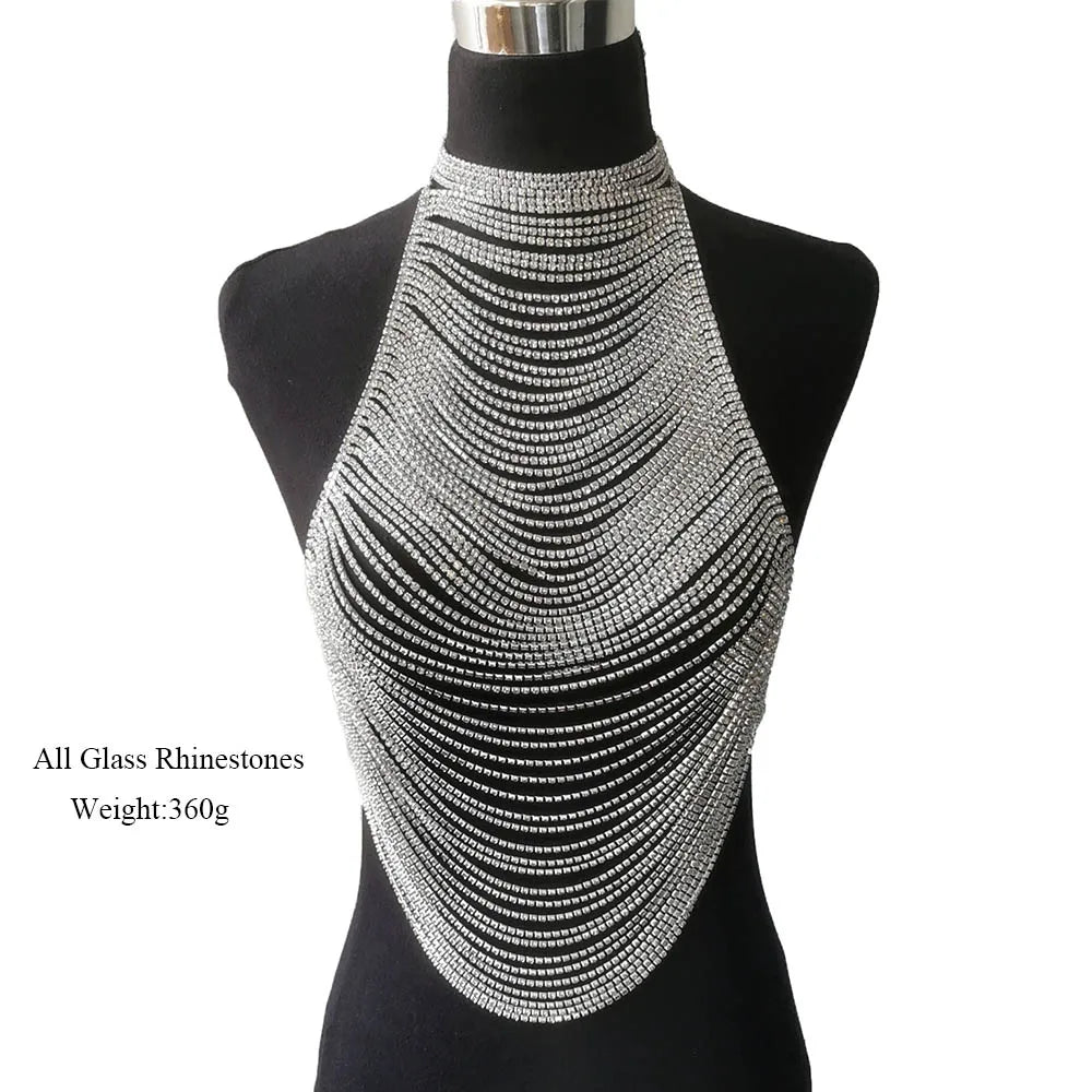 Rhinestone Body Chain | Layered Halter