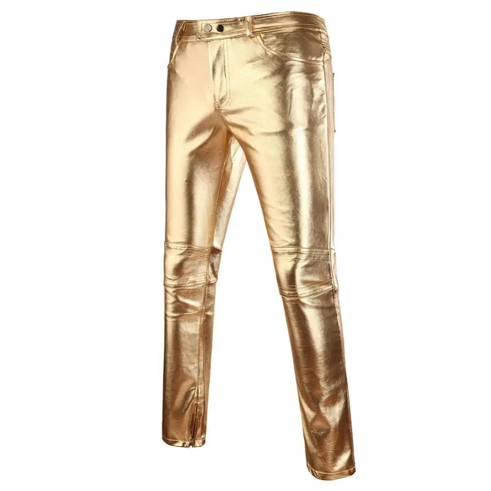 Men's Shiny Faux Leather Pants | Skinny Fit | Stage