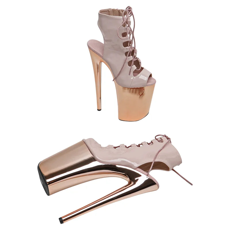 9-Inch Patent Ankle Boots - High Heel Performance Boots