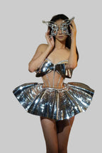 Shiny 2-Piece Rayon Skirt Set