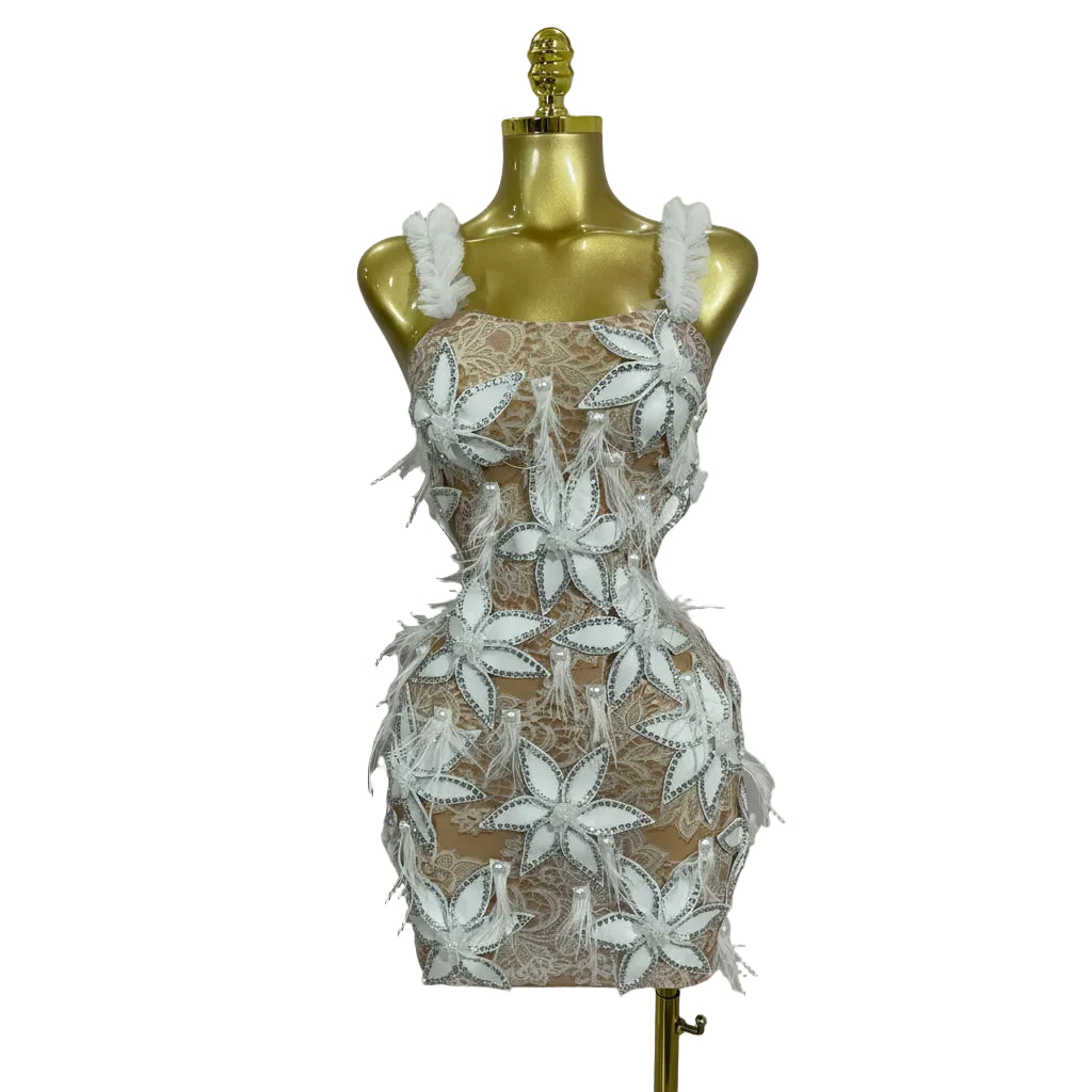 3D Floral Petal Mini Dress | Sweetheart | Pageant