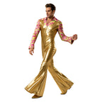 Men’s Disco Jumpsuit | Metallic Bell Bottoms
