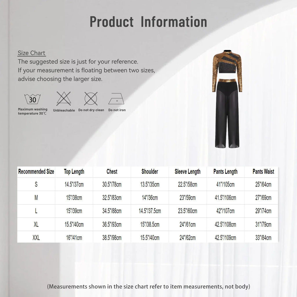 Lyrical Dance Set | Sequin Split Pants