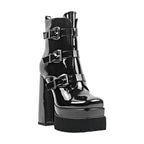 Patent Leather Ankle Boot | Platform | Square Toe