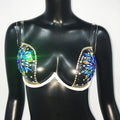 Full Rhinestone Off-Shoulder Crop Top - Backless Spaghetti Strap Tank