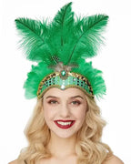 Showgirl Feather Headdress | Crystal Crown | 8 Colors