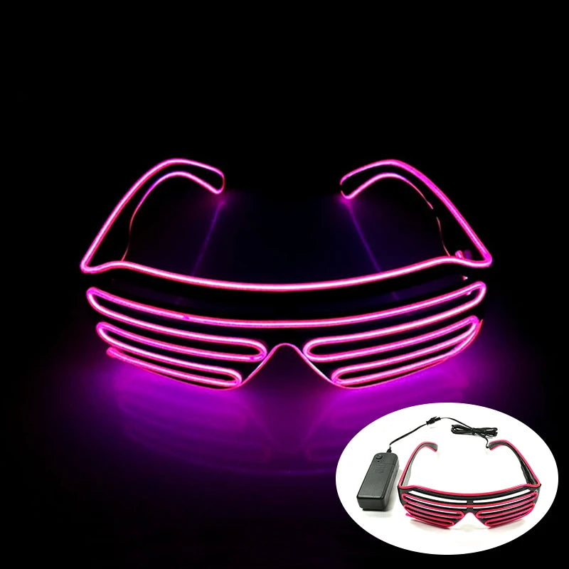 EL Wire Glow Glasses | LED Neon Goggles | 22 Colors
