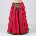 Two-Color Chiffon Belly Dance Skirt - Double Layer Ruffle