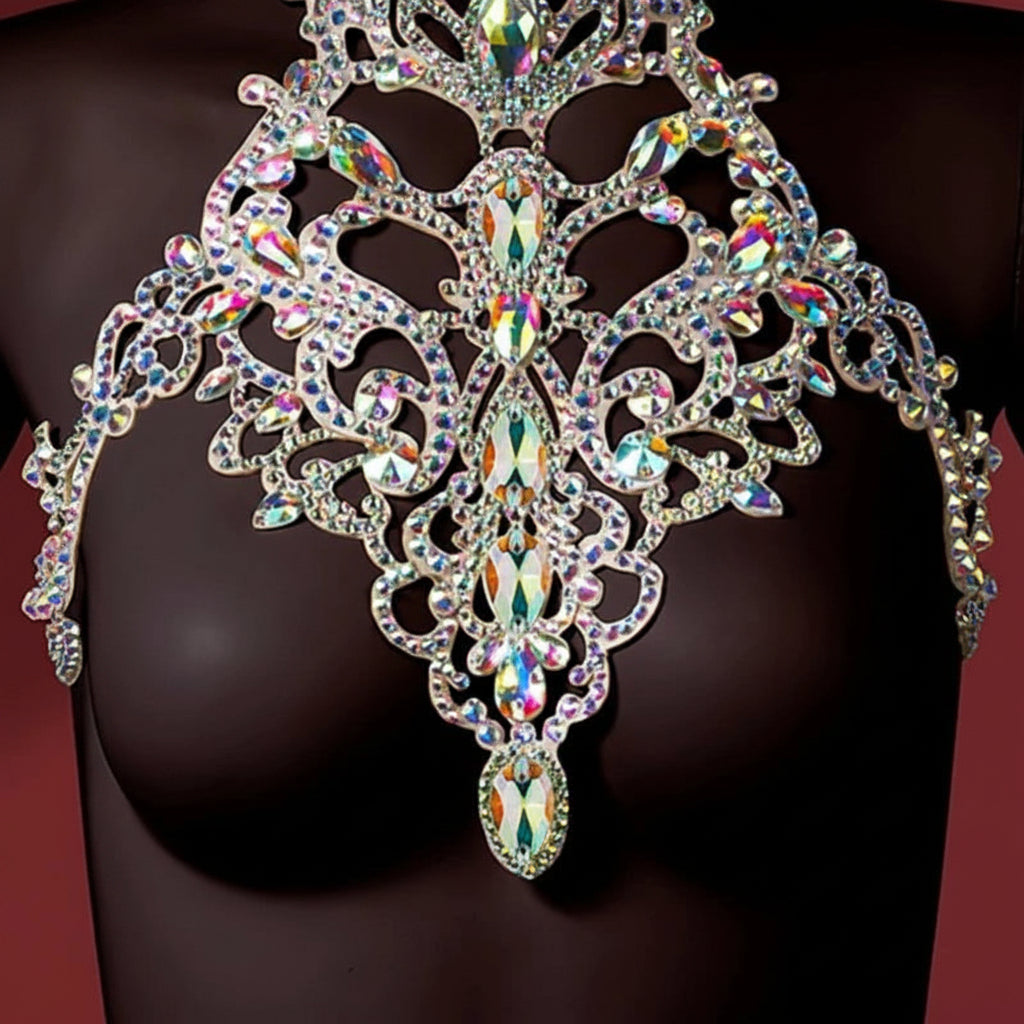 Crystal AB Stone Chest Necklace | Belly Dance