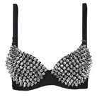 Spike Stud Rhinestone Bra Top | Punk Stage Costume