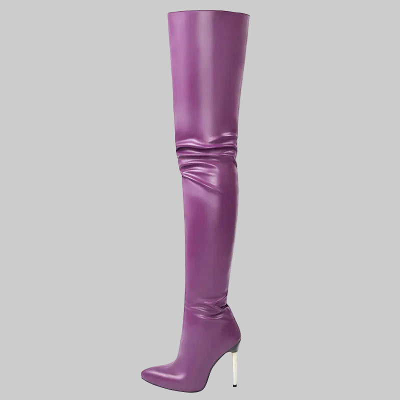 Daring Patent Thigh-High Stiletto Boots - Extreme Over-the-Knee Performance & Nightlife Boots (11cm Heel)