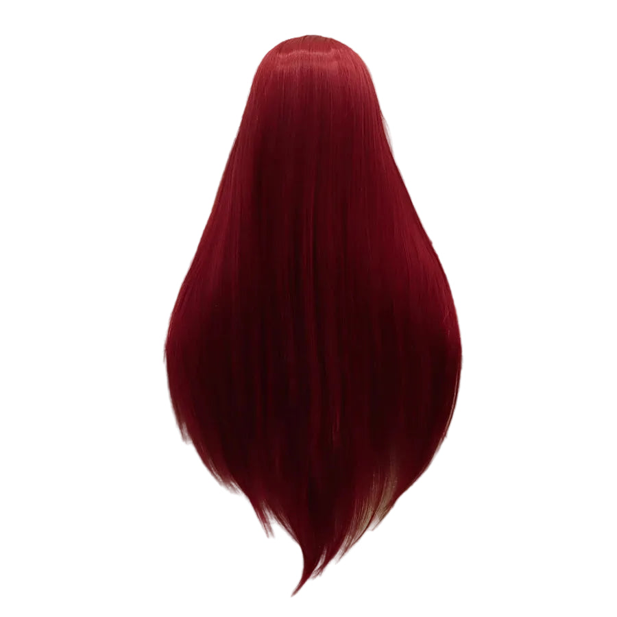 26" Red Long Straight Lace Front Wig – Bold Stage Color