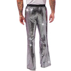 Men's Sequin Flare Pants | Elastic Waist | Stage & Party