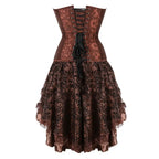 Brocade Corset Dress | Gothic Steampunk | Hi-Lo Ruffle Skirt | Plus Size