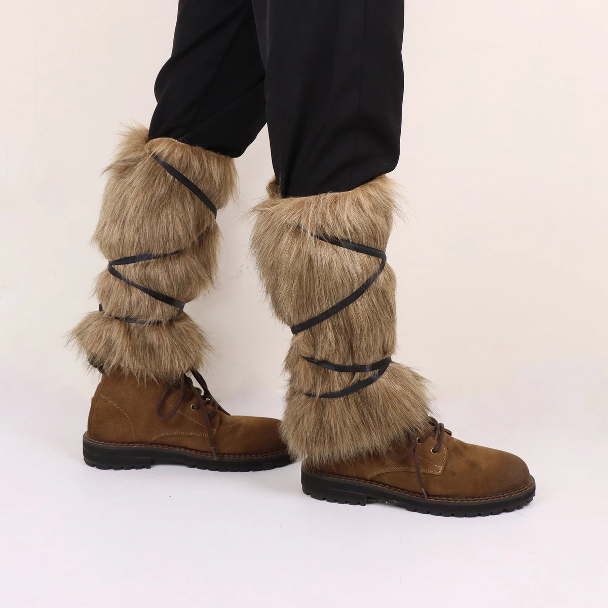 Faux-Fur Viking Leg Wraps | Costume