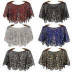 Sequin Shawl Cape | Sparkling Ruffle | Stage & Party