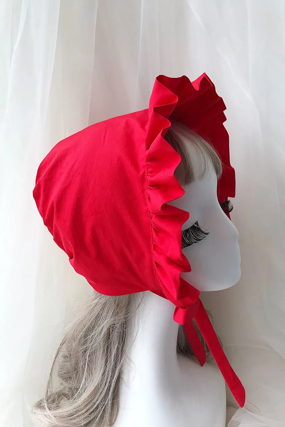 Lolita Ruffle Bonnet | Cotton & Lace | Adjustable