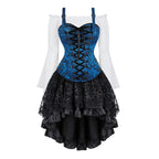Steampunk Corset Dress | 3-Piece Set | 9 Colors | S-XXXL