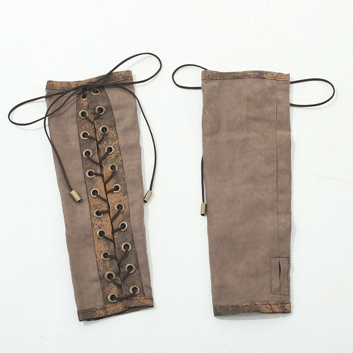 Steampunk Arm Warmers | Lace-Up Fingerless | Elbow Length