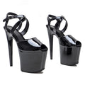 8-Inch Patent Platform Sandals | Open Toe | Ankle Strap
