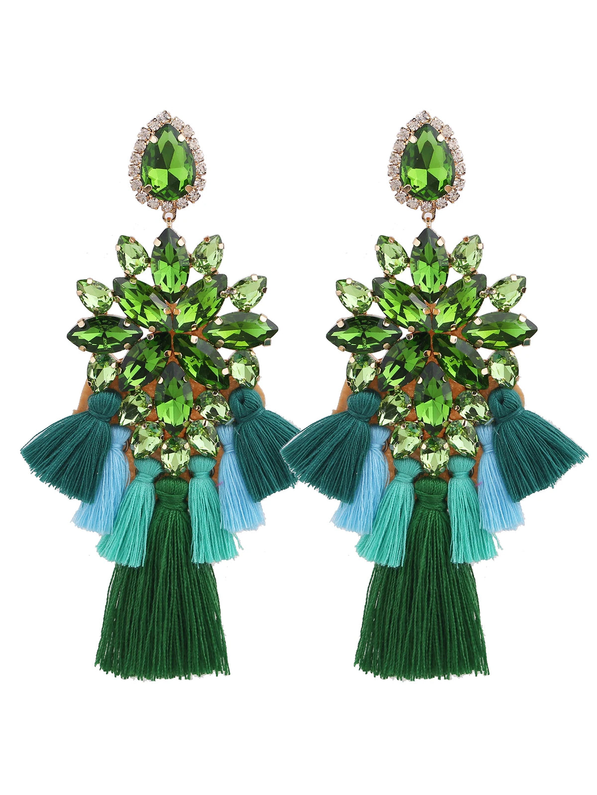 Glass Fringe Drop Earrings | Clip or Pin