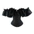 Off-Shoulder Overbust Corset | Black | Ruffle Trim
