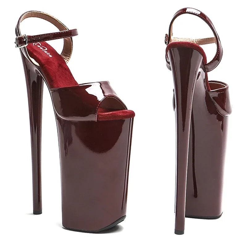 26CM Patent Platform Pole Dance Heels - 10 Inch High Heel Exotic Dancer Sandals