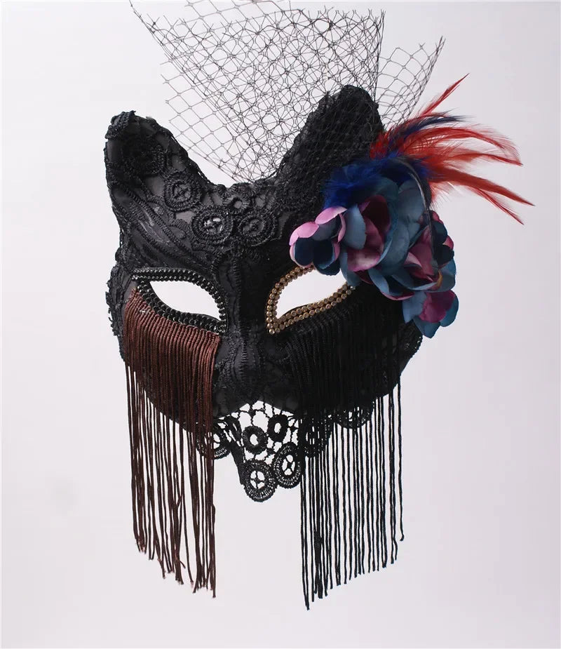 Venetian Cat Mask | Lace & Veil | 16 Styles