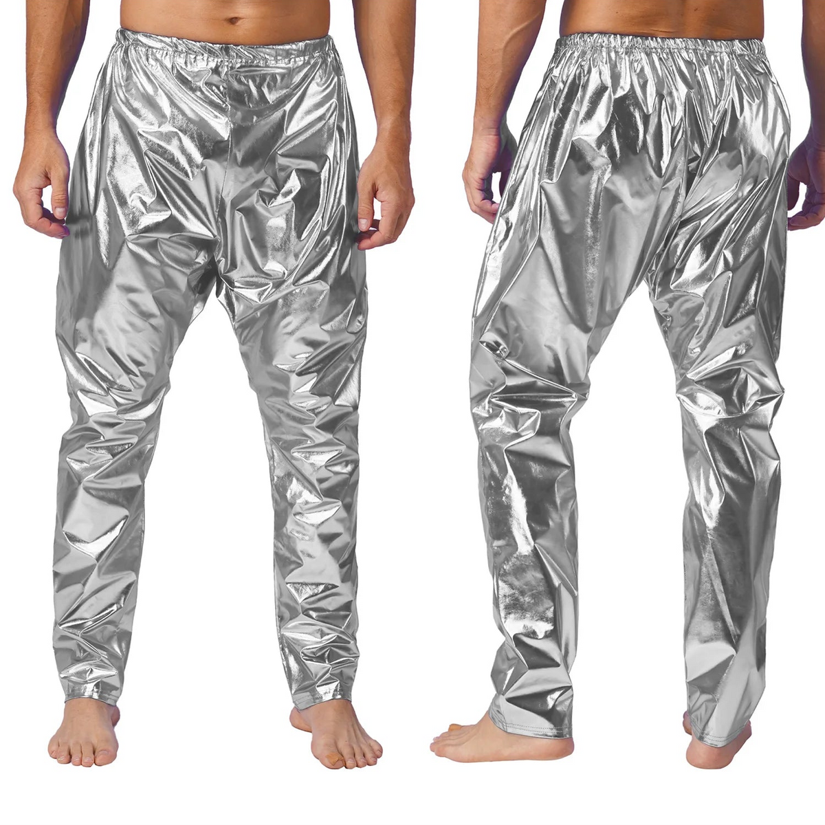 Men's Metallic Flare Pants | Jazz Dance | Shiny Finish