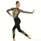 Rhinestone Catsuit | Mesh Sleeves | Stage Ready