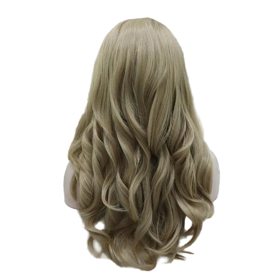 22" Brown Natural Wavy Lace Front Wig – 150% Density