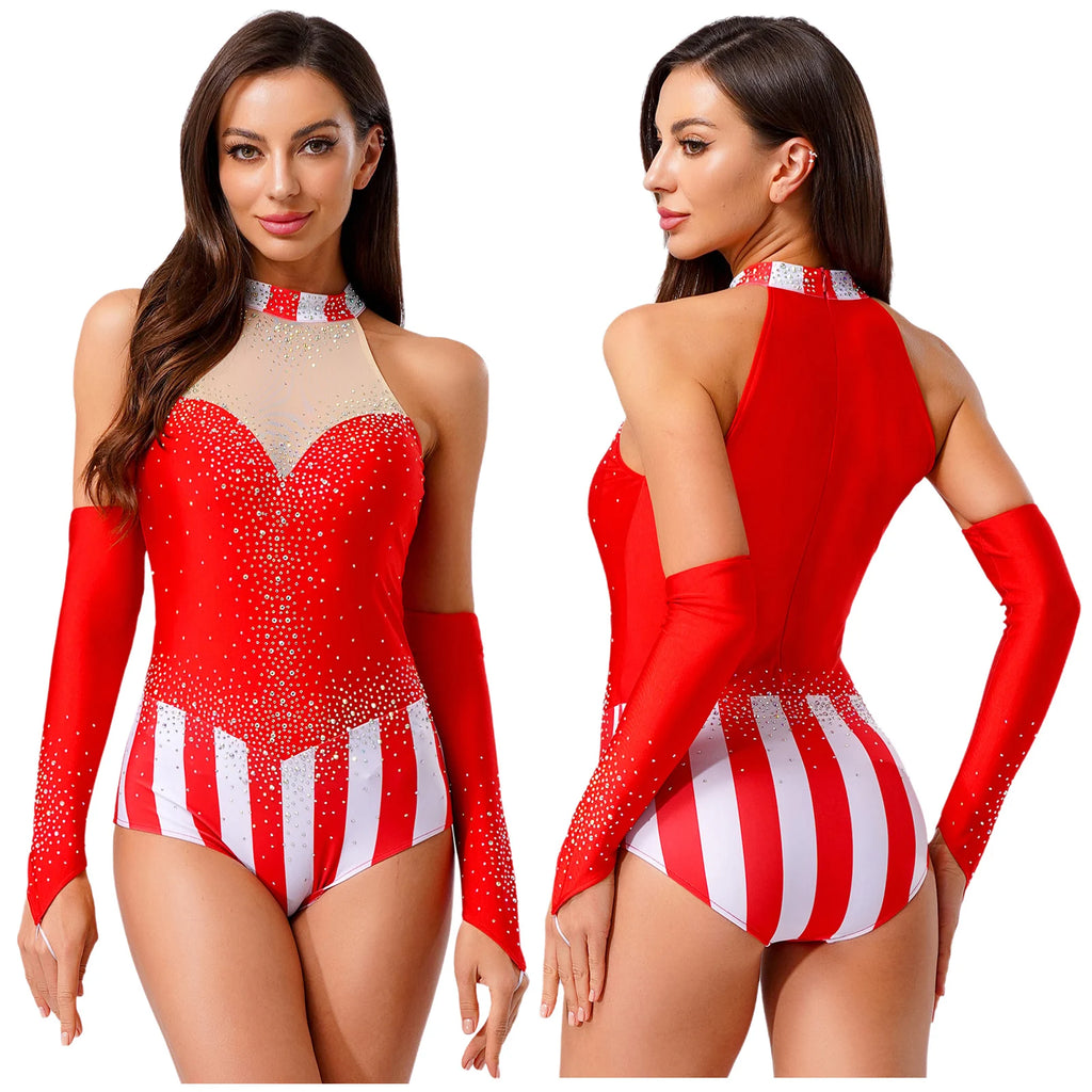 Circus Bodysuit | Rhinestones & Gloves